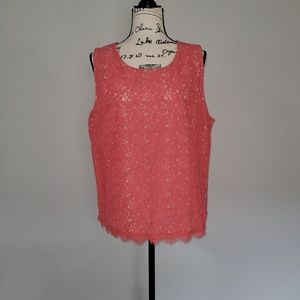 Rafaella pink lace dress tank in XL.